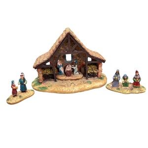 Hawthorne Miniatures Nativity Set 3 Piece 1994 1995 Christmas Holiday Decor